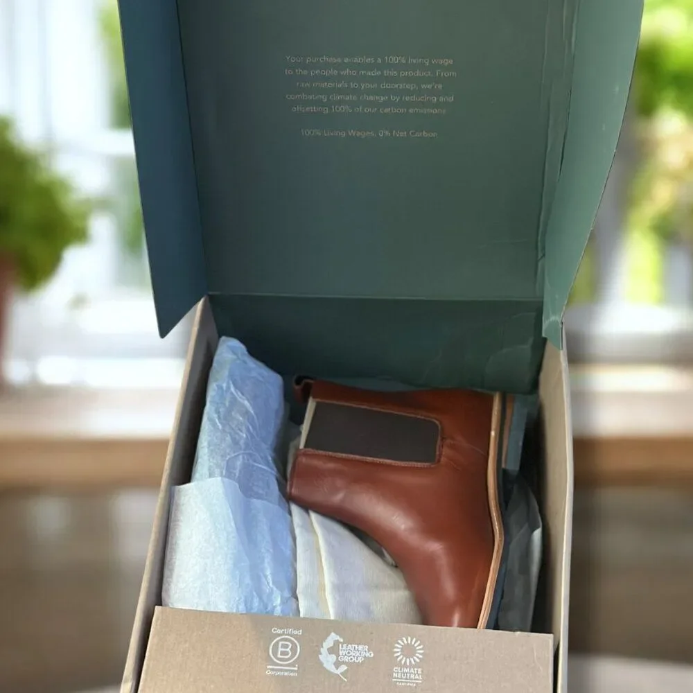Nisolo All‑Weather Collection Leather Chelsea Boot Men 12.5 Brandy Waterproof
